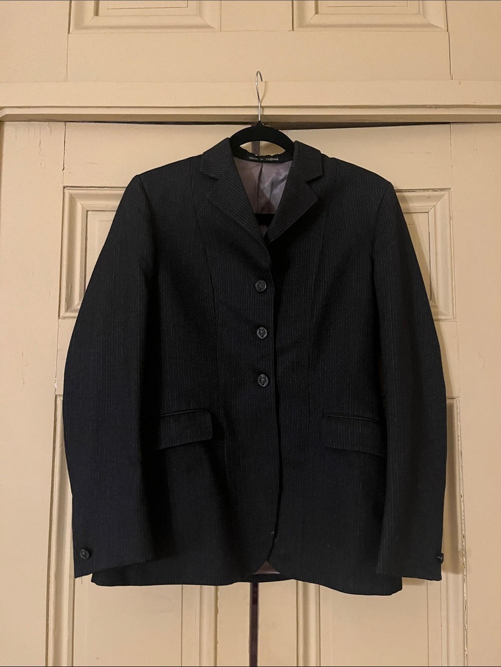Classic Black Pinstripe Women's English riding Tailored Blazer